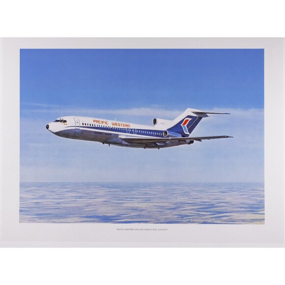 Pacific Western airplane small art poster, vintage aviation photo print - Picture 1 of 7